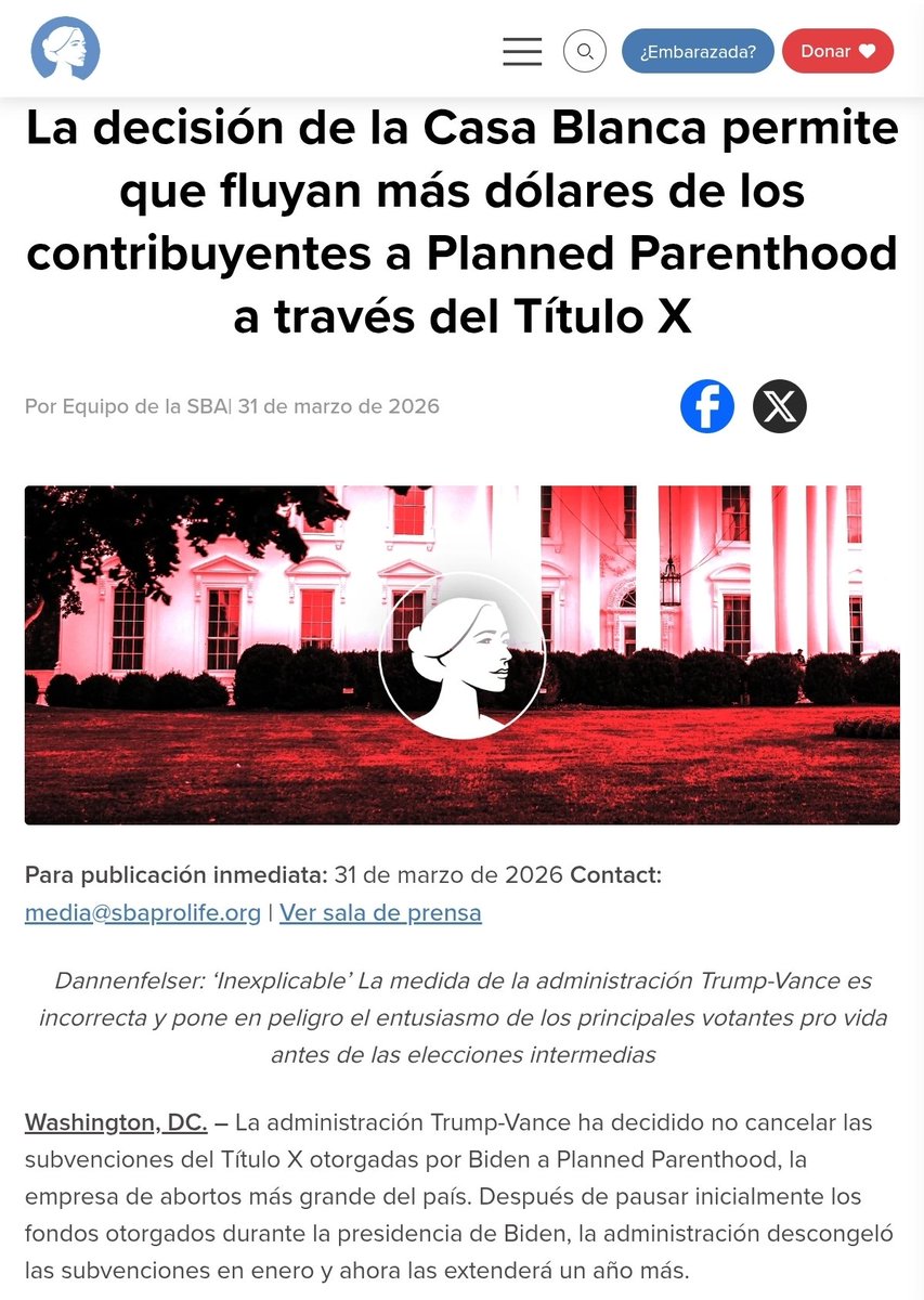 MujeresporPR's tweet image. 📰 Muy contrariadas varias organizaciones provida ante desconcertantes acciones y dilaciones de la administración Trump-Vance.
Aun siendo Trump en sus dos administraciones el más consecuente.

Detalles acá👇
facebook.com/share/p/1DcmpF…

#ProlifeGeneration 
#DefundPlannedParenthood