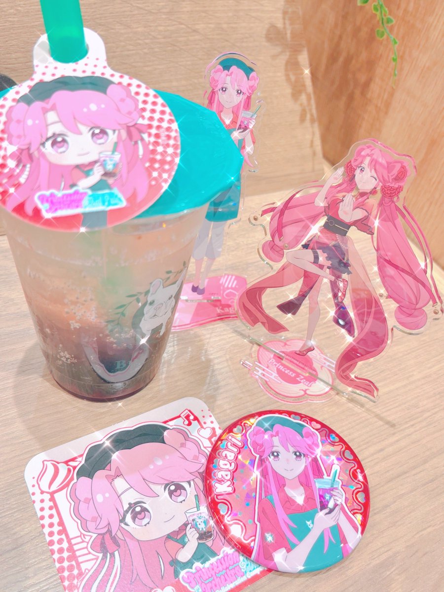 Bull Puluコラボ初日！！かがりさんのタピオカ美味しすぎる🥰🥰コースターもかがりさん神引き❣️
#プリオケ