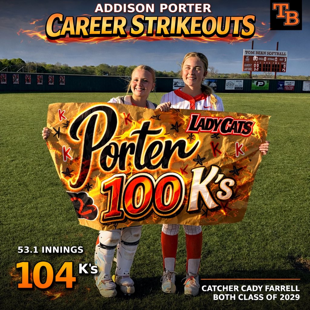 Tom Bean Lady Cat Softball tweet media