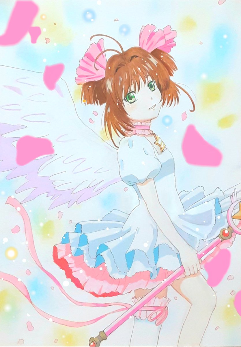 桜ちゃん
お誕生日おめでとう
🎁🎂✨🌸

🌸イラスト 別バージョン🌸

#CLAMPの日
#木之本桜生誕祭2026
#木之本桜誕生祭2026