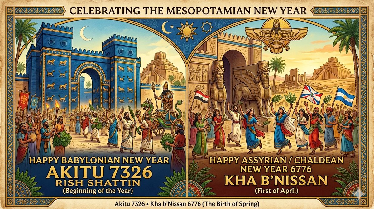 Happy Birthday #Iraq 🇮🇶 عيد ميلاد سعيد للعراق
#Babylon 7326
#Assyrian 6776
#Akitu
#العراق