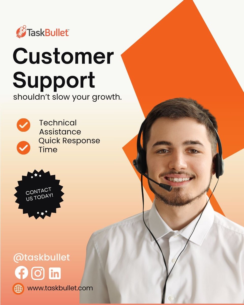 TaskBullet's tweet photo. Customer support shouldn’t slow your growth.
Let TaskBullet call center experts take care of your clients while you scale. 🚀

#ScaleYourBusiness #CallCenterSupport #CustomerServiceMatters #StartupGrowth #BusinessOutsourcing #TaskBullet https://t.co/NOWPRLp62a
