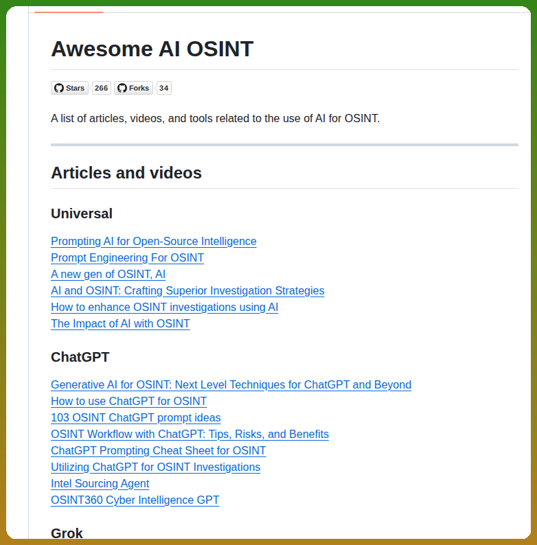 Curated AI tools for OSINT investigations

github.com/ubikron/Awesom…