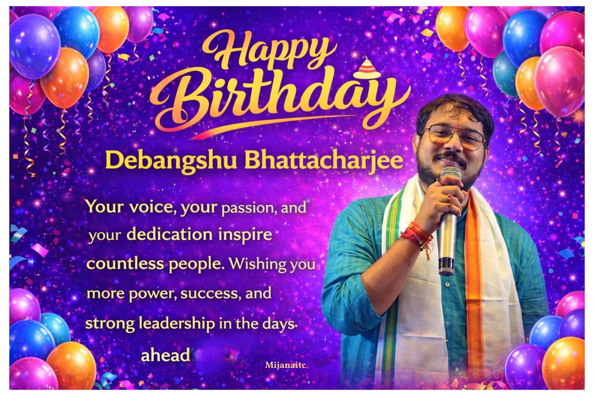 Happy Birthday <a href="/ItsYourDev/">Debangshu Bhattacharya Dev</a>
Your voice, your passion, and your dedication inspire countless people.
Wishing you more power, success, and strong leadership in the days ahead! 
#HappyBirthday #DebangshuBhattacharjee #Leadership #Inspiration #Power #Success #StayStrong #YouthLeader