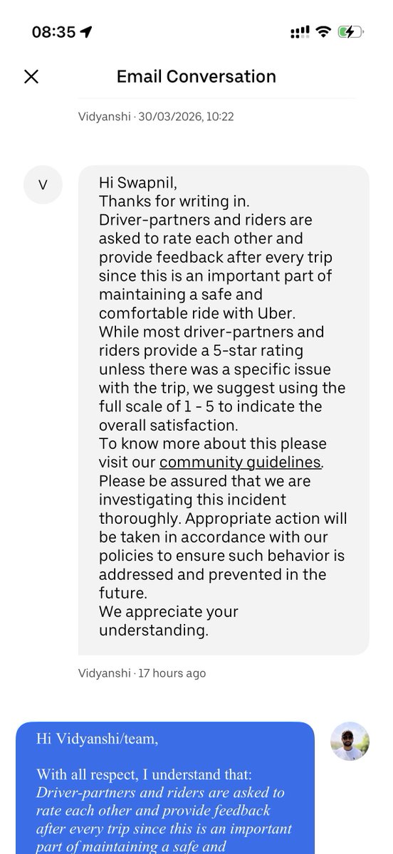 code_sbhatnagar's tweet photo. @UberIN_Support All answers, exactly same for different queries. @jagograhakjago https://t.co/IuqBd54f4B