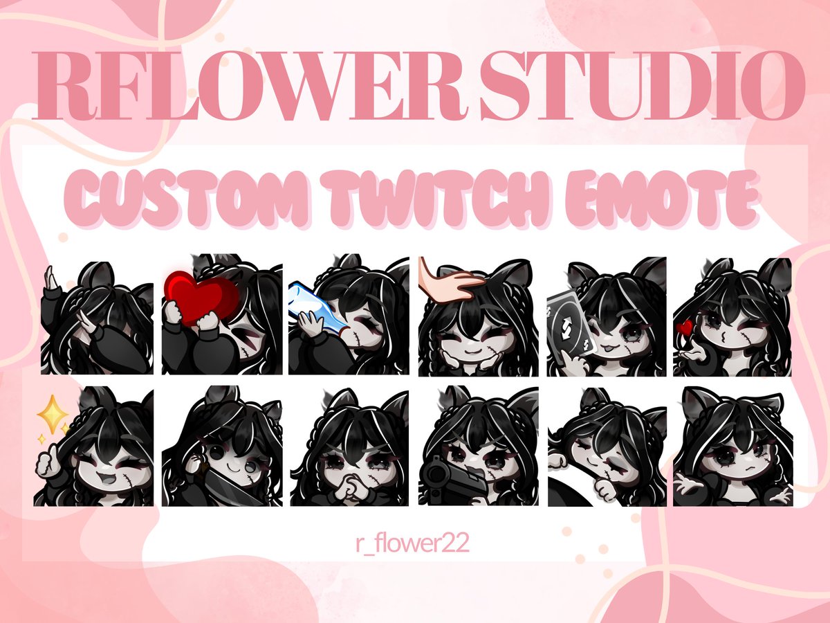 r_flower22's tweet photo. 『 Custom Twitch Emote!』

 - They didn't wanted to be tag but they gave me a permission to upload these cute emotes! Thank you so much for your patience!!

#ENVtuber #vtuber #VTuberUprising #twitchemotes #Commission #opencommission https://t.co/6pc7CYqvaH
