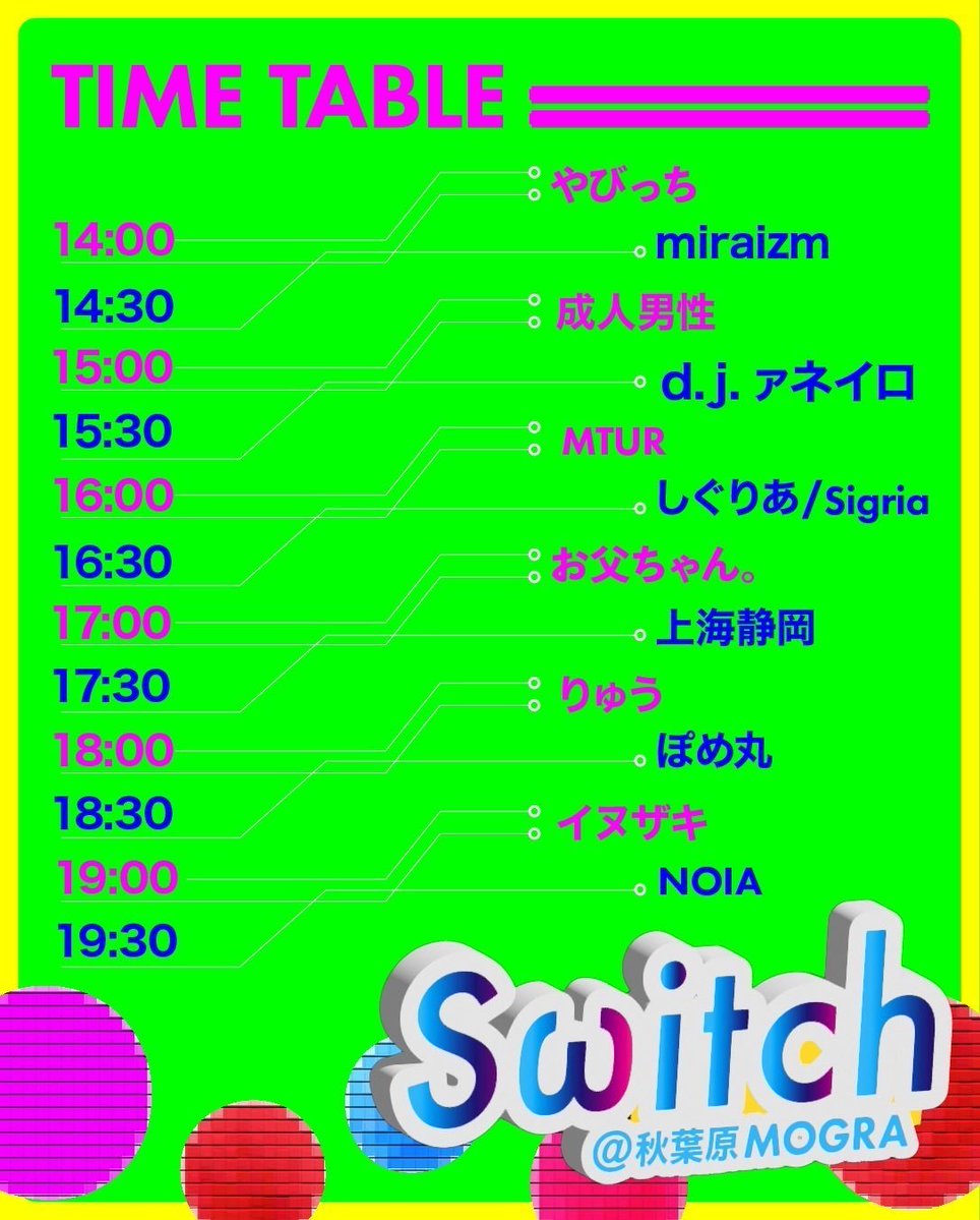 【🌸#Sωitch Vol.6🌸】

🗓2026.4.4.Sat
⏰14:00-20:00
🕺秋葉原MOGRA

🔈CLUB MUSIC📷BUZZ MUSIC📷PARTY📷 📱🪩です！バズってる曲じゃなくて #Sωitch でバズって欲しい曲を流したい気持ちです！バズってバズってバズるぞ！！！