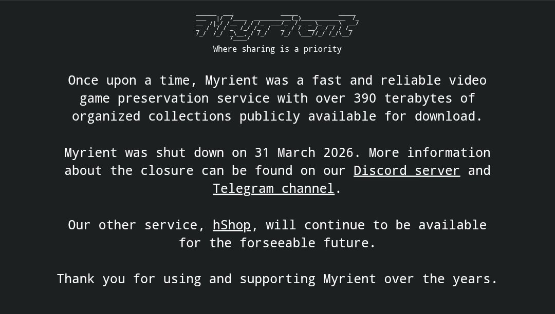 Pouring one out for the loss. Thank you myrient