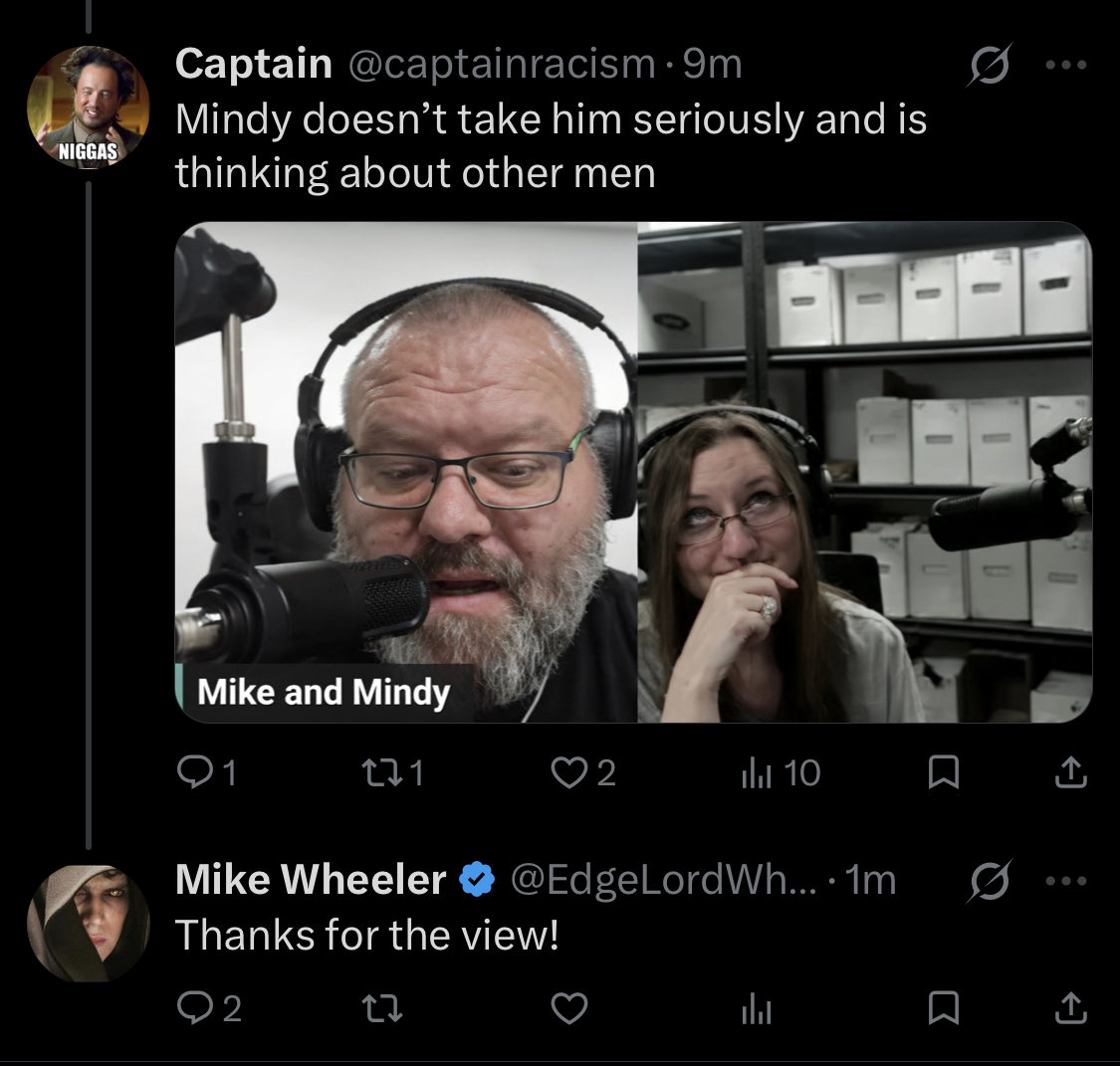 captainracism's tweet photo. @BearRunnah @OG_WARCAMPAIGN @Ulfhednar927 @EdgeLordWheeler @LorenzoSleestak @EthanVanSciver @RoUncensored โThe viewsโ are whatโs important in a marriage
#Wheelerchu https://t.co/8rX3nx28d0