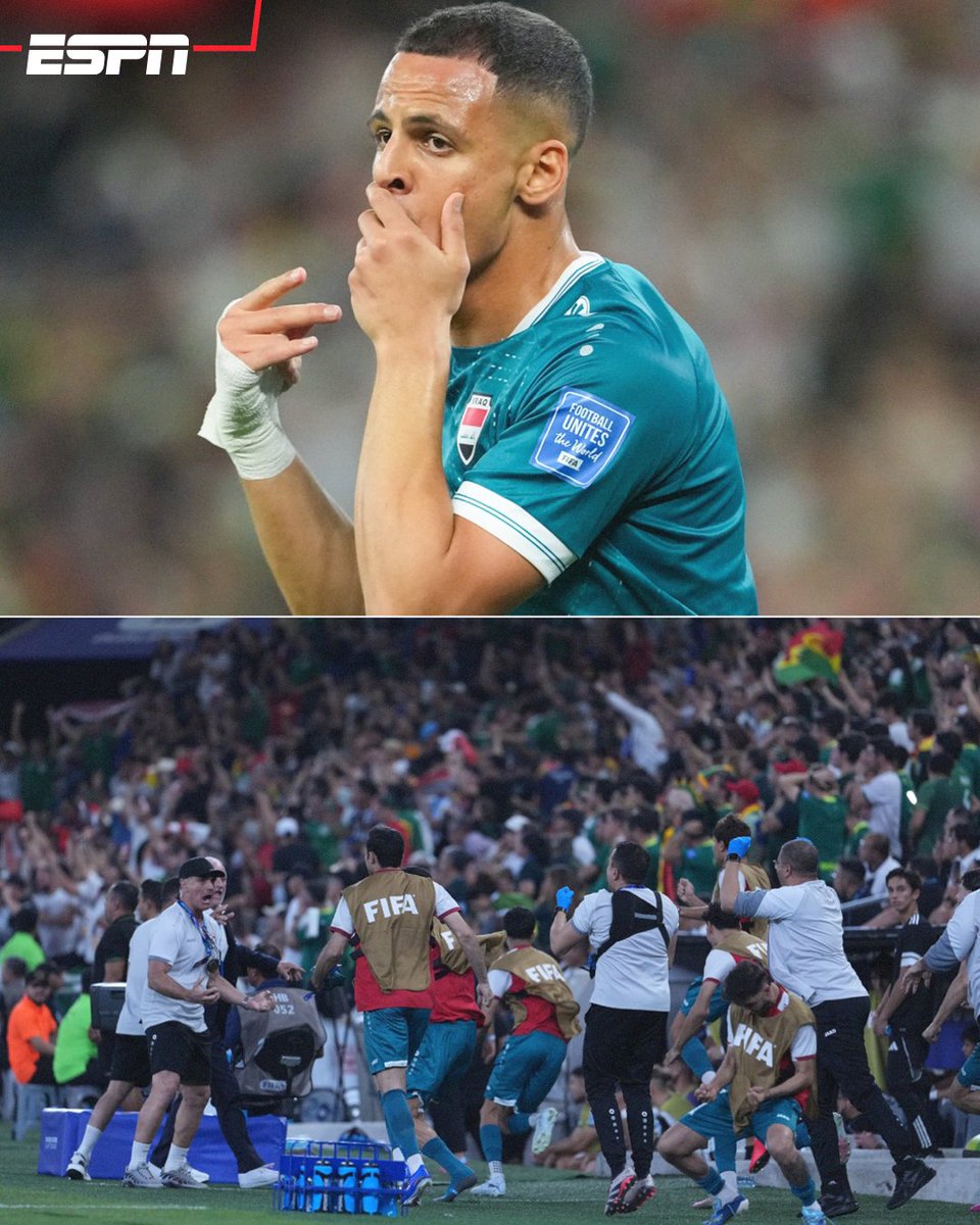 ESPNmx's tweet image. ¡UN GOL QUE PUEDE VALER IR A UN MUNDIAL! 🇮🇶

Irak se impone al momento a Bolivia en Monterrey 😱

Ali Al-Hamadi el héroe 🔥