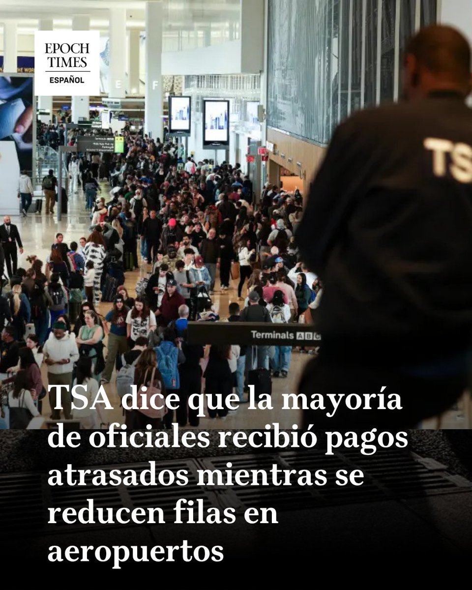 EpochTimesEs's tweet image. Esta información se produce tras una orden ejecutiva firmada el 27 de marzo por el presidente Donald Trump.

 #trump #TSA #Aeropuertos 
 
  Todos los detalles👉 epochtim.es/jjq1ag