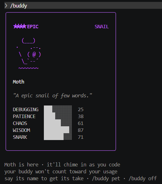 0xKyosuke's tweet image. Claude Codeに出てきた /buddy コマンド、打ってみた。
なんか生まれてきたｗ

#claudecode