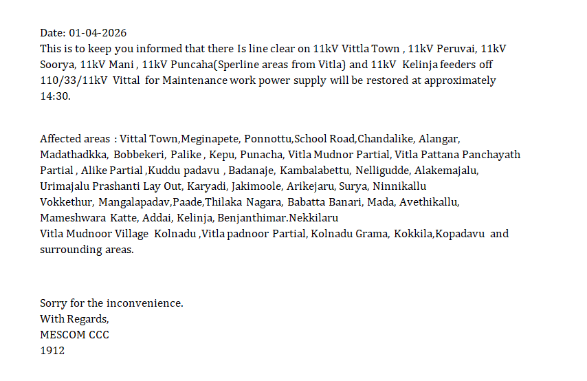 MESCOM Customer Care tweet media