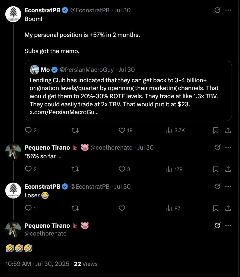 PBCapit's tweet image. If you're content with mediocre gains like "56% so far..." 🙄, maybe Pinebrookcap is for you.

Get the next memo in your inbox: 👉 pinebrookcap.com/subscribe

🙏 x:coelhorenato
#AlmostThere #LowExpectations 😂
x.com/coelhorenato/s…