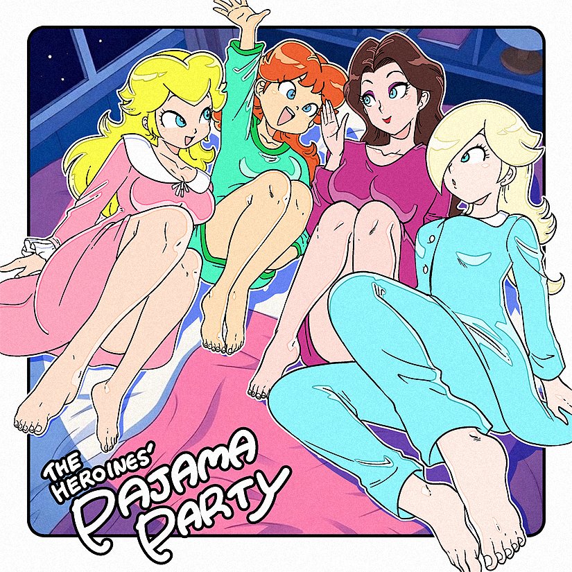 The Heroines' Pajama Party🐏Peach Daisy Pauline Rosalina✨️
マリオヒロイン女子会、パジャマパーティースタイル🌙👚