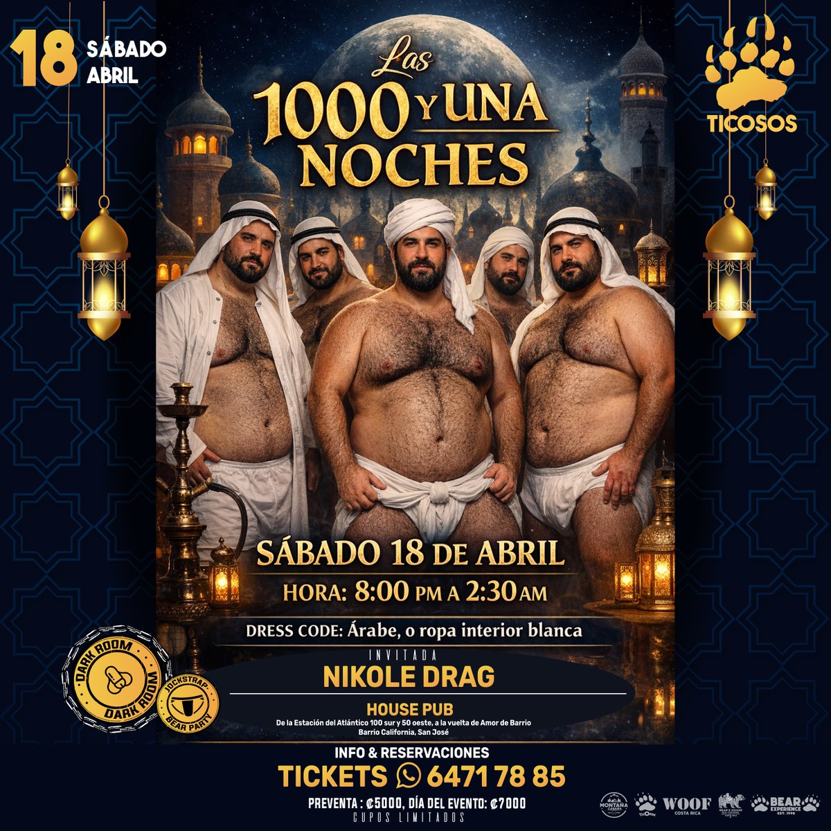 TICOSOS's tweet photo. Feliz fin de semana 🤩😉🌿💦Te esperamos el sábado 11 de abril en la fiesta sexual en la jungla. El evento nudista mas morboso y lleno de música, naturaleza y sexo sin límites. 😈🍆💦 y el sábado 18 en la fiesta árabe 🐪🕌

🎫🎟 Entradas a la venta por el WhatsApp 6471 78 85 https://t.co/U7Jugt5Dqd