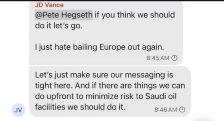 PewPewPew1111's tweet photo. @FurkanGozukara 🤏🇺🇸🔥The special relationship was irreparably harmed 1 year ago post #Signalgate. Group chats show VP, SecDef &amp; other Trump officials casually planning war crimes from the midst of an active breach with such withering contempt for former European allies a wake up call is needed! https://t.co/tn8fiunpih