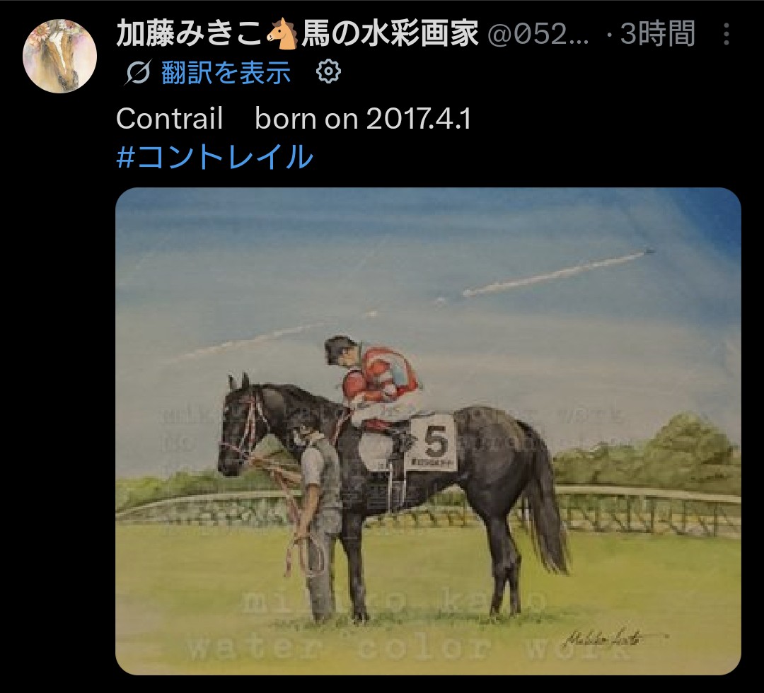 加藤みきこ🐴馬の水彩画家 tweet media
