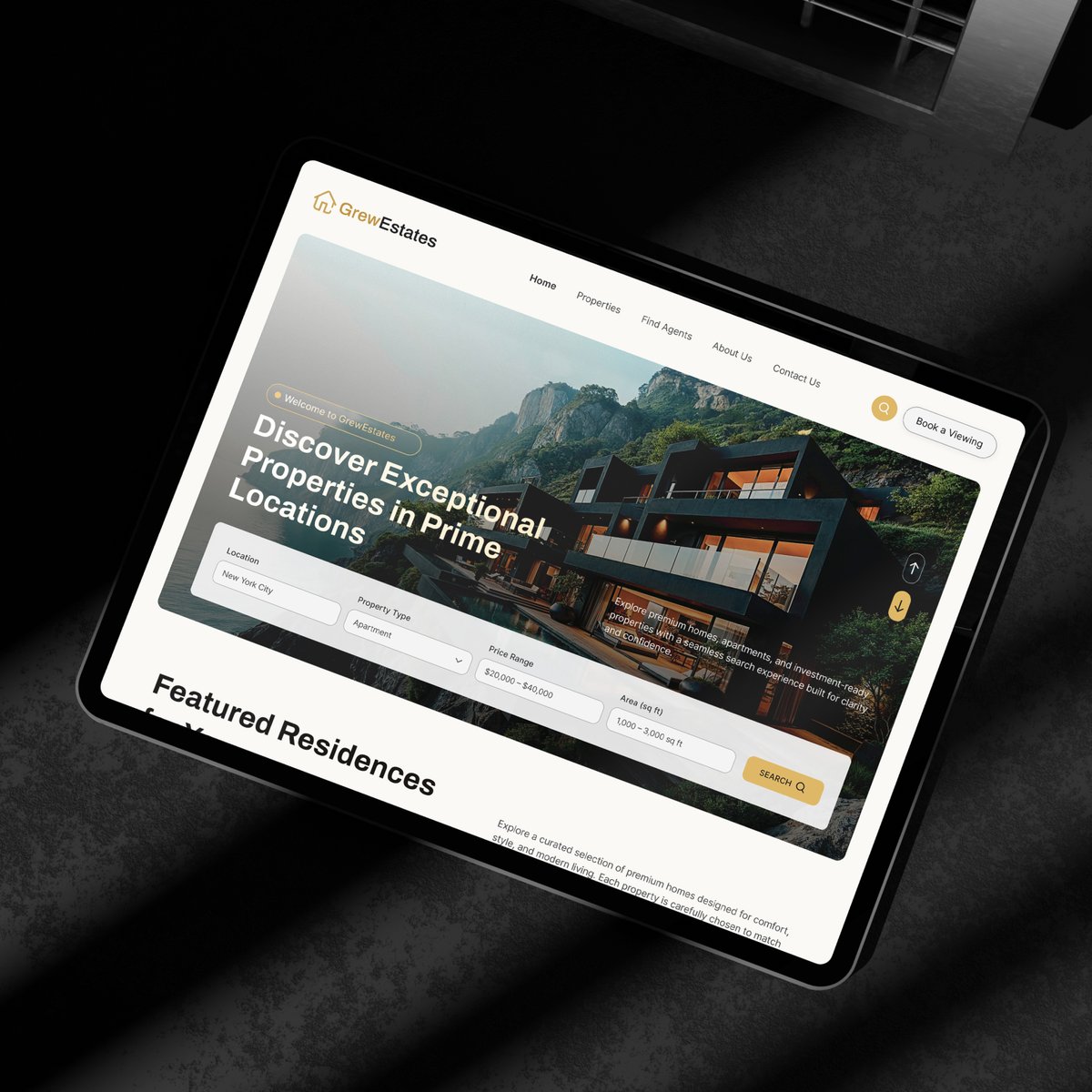grew_dev's tweet photo. Finding the right property shouldn’t feel complicated.

Introducing GrewEstates, a modern real estate website concept designed to simplify property discovery with a clean, premium, and user-focused experience.

👉 Explore the full case study on Behance: https://t.co/LM4iGCQIIT https://t.co/1TPcwc2qMq