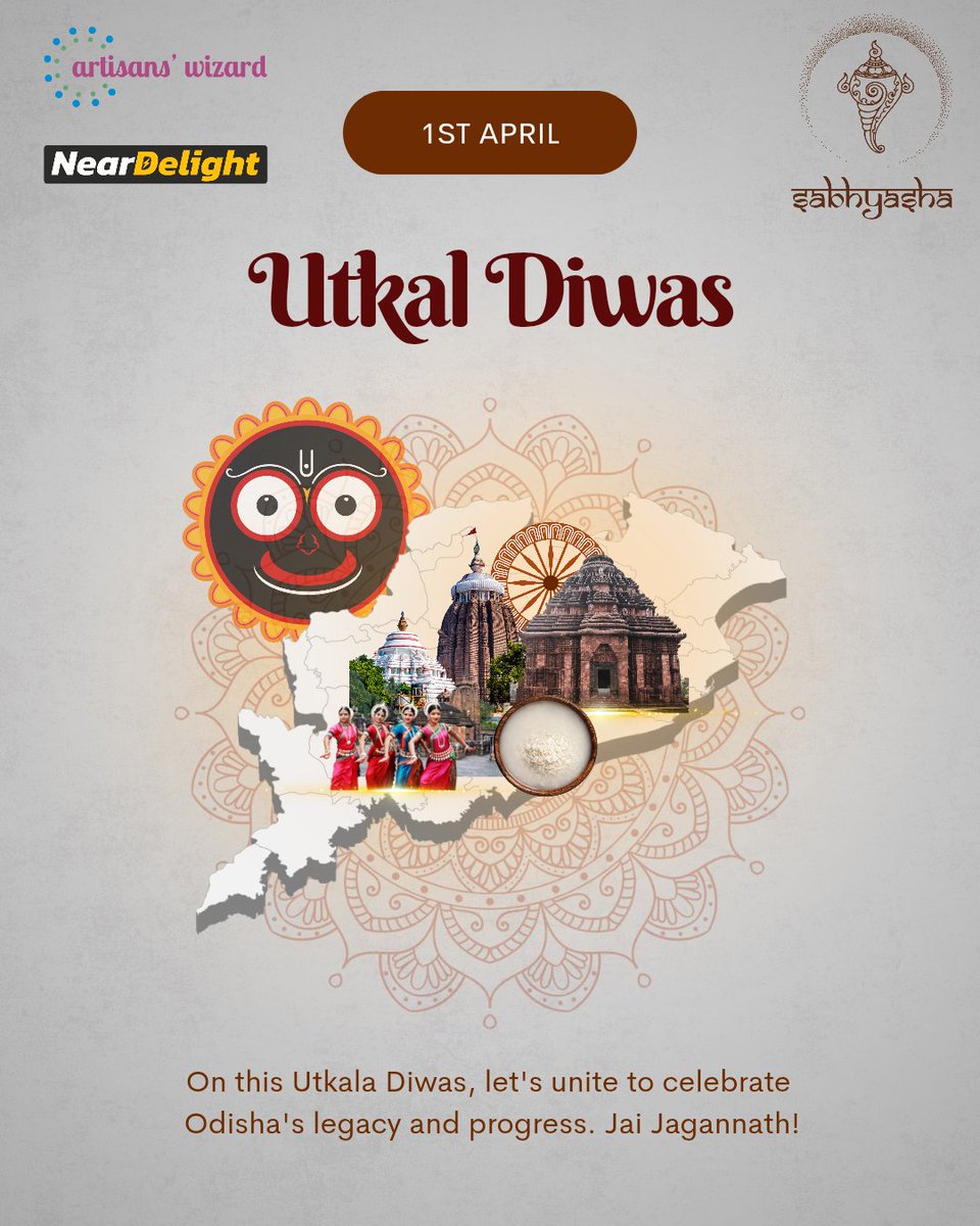 sabhyasha's tweet photo. Where ancient temples echo stories of glory, and modern dreams shape tomorrow. 🌸
Odisha stands as a beautiful blend of culture, craftsmanship, and progress.

✨ This Utkal Diwas, Sabhyasha celebrates the journey of Odisha — from heritage to horizon.

#utkaldiwas #odisha https://t.co/WCC8EM83hu