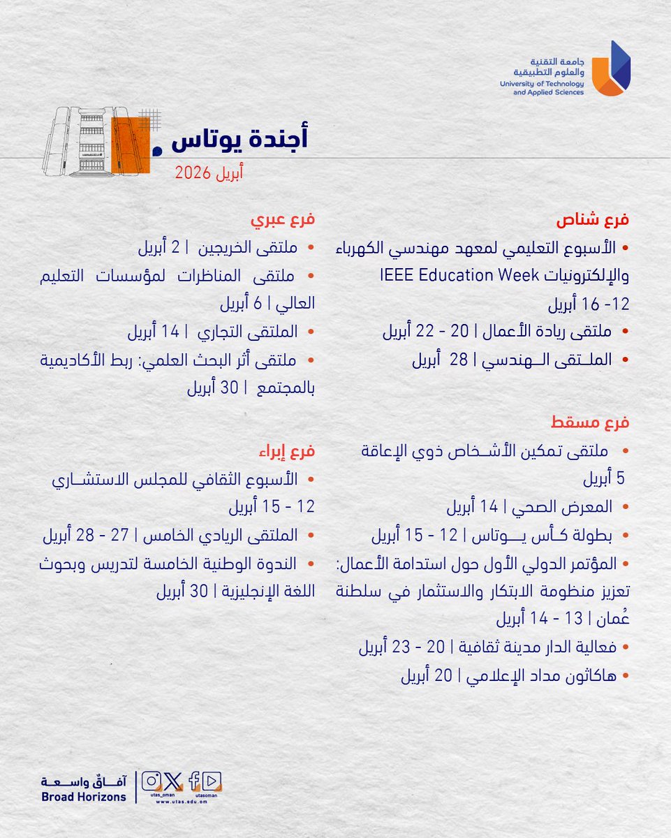 جامعة التقنية والعلوم التطبيقية tweet media