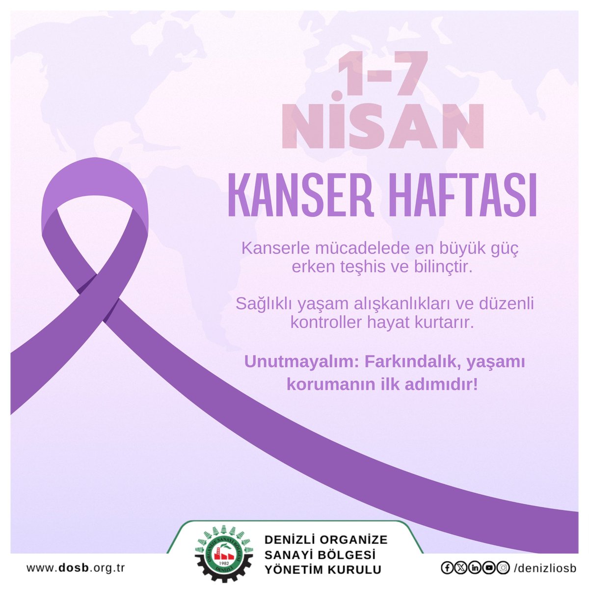 DenizliOsb's tweet image. Kanserle mücadelede en büyük güç erken teşhis ve bilinçtir. 
Farkındalık, yaşamı korumanın ilk adımıdır! 

#denizliosb #denizliosbmüdürlüğü #kanserlemücadele #kanserhaftası