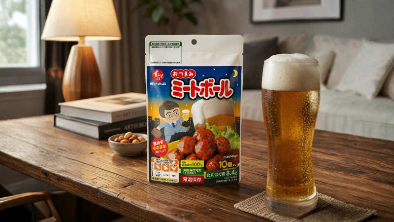ishii_official's tweet photo. ＼ おつまみミートボールが登場？！ ／

本日はエイプリルフール📅
嘘みたい？いやいや、本当の話なんです。

お弁当だけじゃない！イシイ、おつまみもやれます！
そんな思いもこもった新商品です✨

もう一回言います、本当なんです！！！ https://t.co/n1YVBZ3WL9