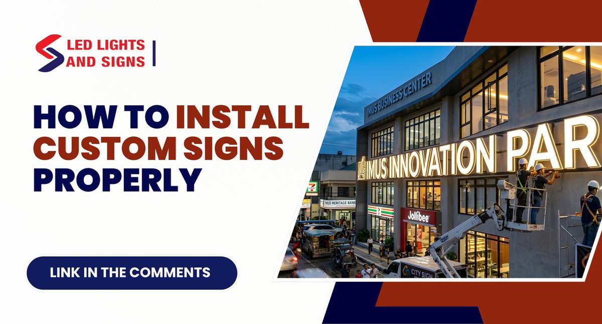 ledlightssigns's tweet image. Want custom signs in Houston that grab attention? Learn how to install LED, acrylic, &amp;amp; metal signs safely &amp;amp; professionally near Windstone Colony Park! 

🚀 Read the full guide now 👇
 #HoustonBusiness #SignInstallation #CustomSigns