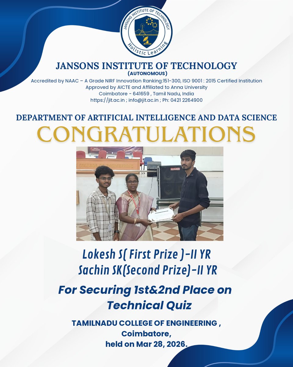 Jansons Institute of Technology tweet media