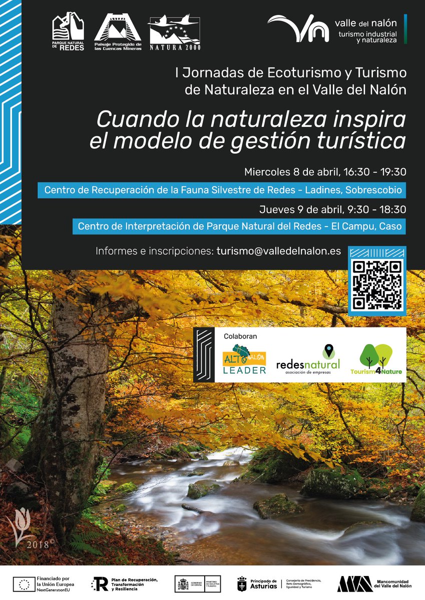 TurAsturiasPro's tweet photo. 🌿 𝐈 𝐉𝐨𝐫𝐧𝐚𝐝𝐚𝐬 𝐝𝐞 𝐄𝐜𝐨𝐭𝐮𝐫𝐢𝐬𝐦𝐨 𝐲 𝐓𝐮𝐫𝐢𝐬𝐦𝐨 𝐝𝐞 𝐍𝐚𝐭𝐮𝐫𝐚𝐥𝐞𝐳𝐚 𝐞𝐧 𝐞𝐥 𝐕𝐚𝐥𝐥𝐞 𝐝𝐞𝐥 𝐍𝐚𝐥ó𝐧 🌿

Un encuentro imprescindible para quienes creen en un turismo que cuida, conecta y transforma el territorio 

✔️ 𝐄𝐦𝐩𝐫𝐞𝐧𝐝𝐢𝐦𝐢𝐞𝐧𝐭𝐨 𝐞𝐜𝐨𝐭𝐮𝐫í𝐬𝐭𝐢𝐜𝐨 y producto local
✔️ 𝐕𝐢𝐚𝐣𝐞𝐬 𝐞𝐧 𝐥𝐚 𝐧𝐚𝐭𝐮𝐫𝐚𝐥𝐞𝐳𝐚 y turismo responsable
✔️ 𝐀𝐬𝐭𝐫𝐨𝐭𝐮𝐫𝐢𝐬𝐦𝐨, 𝐠𝐞𝐨𝐭𝐮𝐫𝐢𝐬𝐦𝐨 y nuevas experiencias sostenibles

🎯 Además, se presentarán los proyectos e inversiones estratégicas impulsadas por el PSTD @ValleNalon, tanto en el Paisaje Protegido de las Cuencas Mineras como en el Parque Natural de Redes. Iniciativas centradas en la conservación, la mejora de infraestructuras, la interpretación del patrimonio natural y la creación de experiencias sostenibles.

🌟 𝐏𝐚𝐫𝐭𝐢𝐜𝐢𝐩𝐚𝐜𝐢ó𝐧 𝐝𝐞 𝐫𝐞𝐟𝐞𝐫𝐞𝐧𝐭𝐞𝐬 𝐧𝐚𝐜𝐢𝐨𝐧𝐚𝐥𝐞𝐬 𝐝𝐞𝐥 𝐬𝐞𝐜𝐭𝐨𝐫: desde la dirección de la Fundación Starlight, la Reserva de la Biosfera de Fuerteventura o Turismo de Huesca, hasta expertos en geoparques UNESCO y profesionales como Arturo Crosby (CEO de Tourism4Nature), junto a los directores de los Parques Naturales de Asturias y entidades clave del ecoturismo en España.

🤝 Estas jornadas se organizan con la colaboración activa de la Asociación de Empresas @RedesNatural, pieza fundamental en el desarrollo de un modelo de ecoturismo auténtico, sostenible y ligado al territorio.

📍 Un espacio de encuentro para profesionales, emprendedores y todas aquellas personas interesadas en un modelo turístico que protege la naturaleza y genera oportunidades.

𝐂𝐨𝐧𝐬𝐮𝐥𝐭𝐚 𝐞𝐥 𝐩𝐫𝐨𝐠𝐫𝐚𝐦𝐚 𝐜𝐨𝐦𝐩𝐥𝐞𝐭𝐨: https://t.co/yvCnNur6Xi

📩 Info e inscripciones (hasta completar aforo): turismo@valledelnalon.es

✨ Valle del Nalón — Mucho más de lo que imaginas