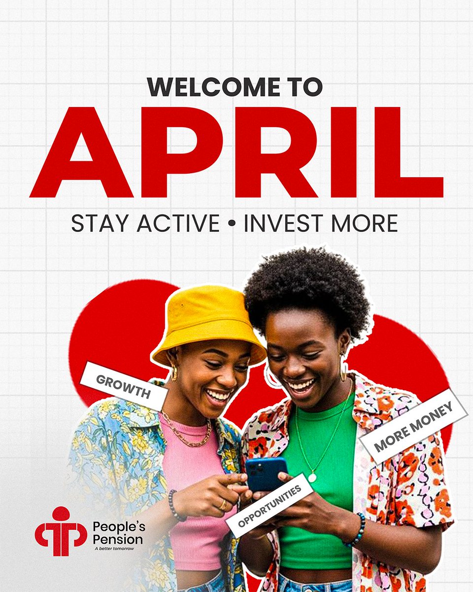 ppt_ghana's tweet photo. A new month brings new possibilities.

April is your reminder to stay financially active, invest wisely, and secure the future you deserve.

At People's Pension, we're committed to turning your today into a better tomorrow. 📷

#PeoplesPension #NewMonthNewGoals  #AprilFoolsDay https://t.co/VtmSE4Df0M