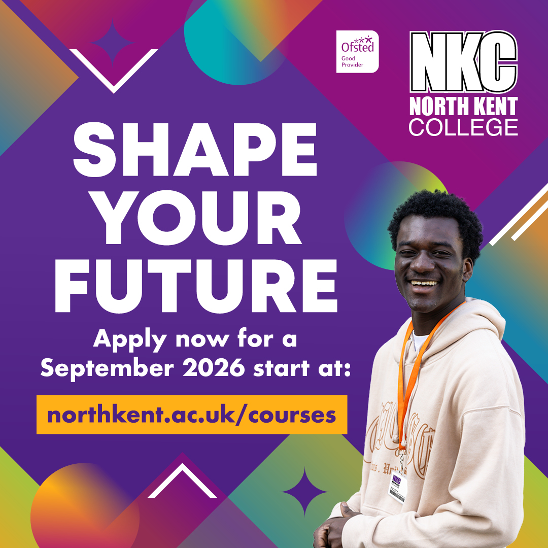 NKCGroup1's tweet photo. Your future doesn’t wait - and neither should you.

At North Kent College, we provide the courses, support and real-world experience to help you shape what comes next. 

Apply now for September 2026 and start shaping your future today- https://t.co/8gXpjjatCy https://t.co/NFVFJ7m1K8
