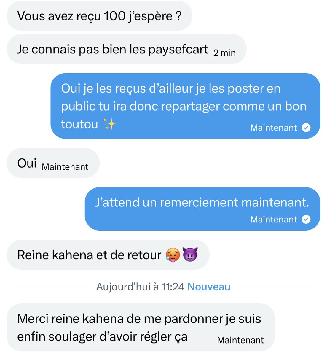 Évidemment qu’il RAQUE et QU’IL ME REMERCIE 
 Tu aveux le même sort 🤭 je t’attend en dm✨🤭
Les règles de base . Offrandes.politesse.soumissions.

Paysafecarte, vend ta culotte, paypal,Revolut.