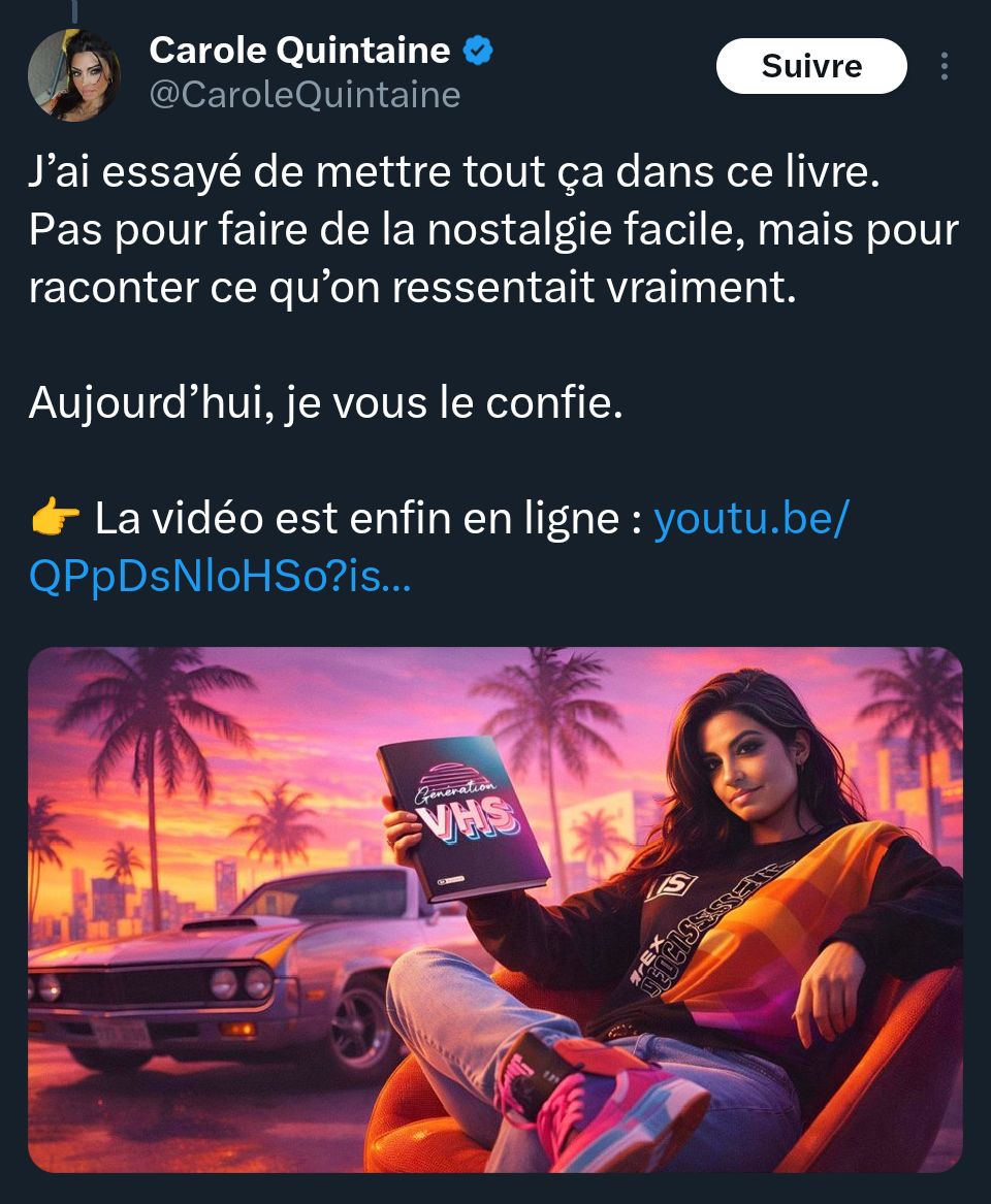 Kamehwabunga's tweet photo. Faire la pub d'un livre qui promeut une époque "plus lente, plus simple, plus vraie" et utiliser une vignette IA dégueu basée sur GTA VI, soit les pires dérives en terme d'accélérationisme, de démesure et de déshumanisation possible ✅
Cascade réalisée par une professionnelle. https://t.co/d9UXVJWiEA