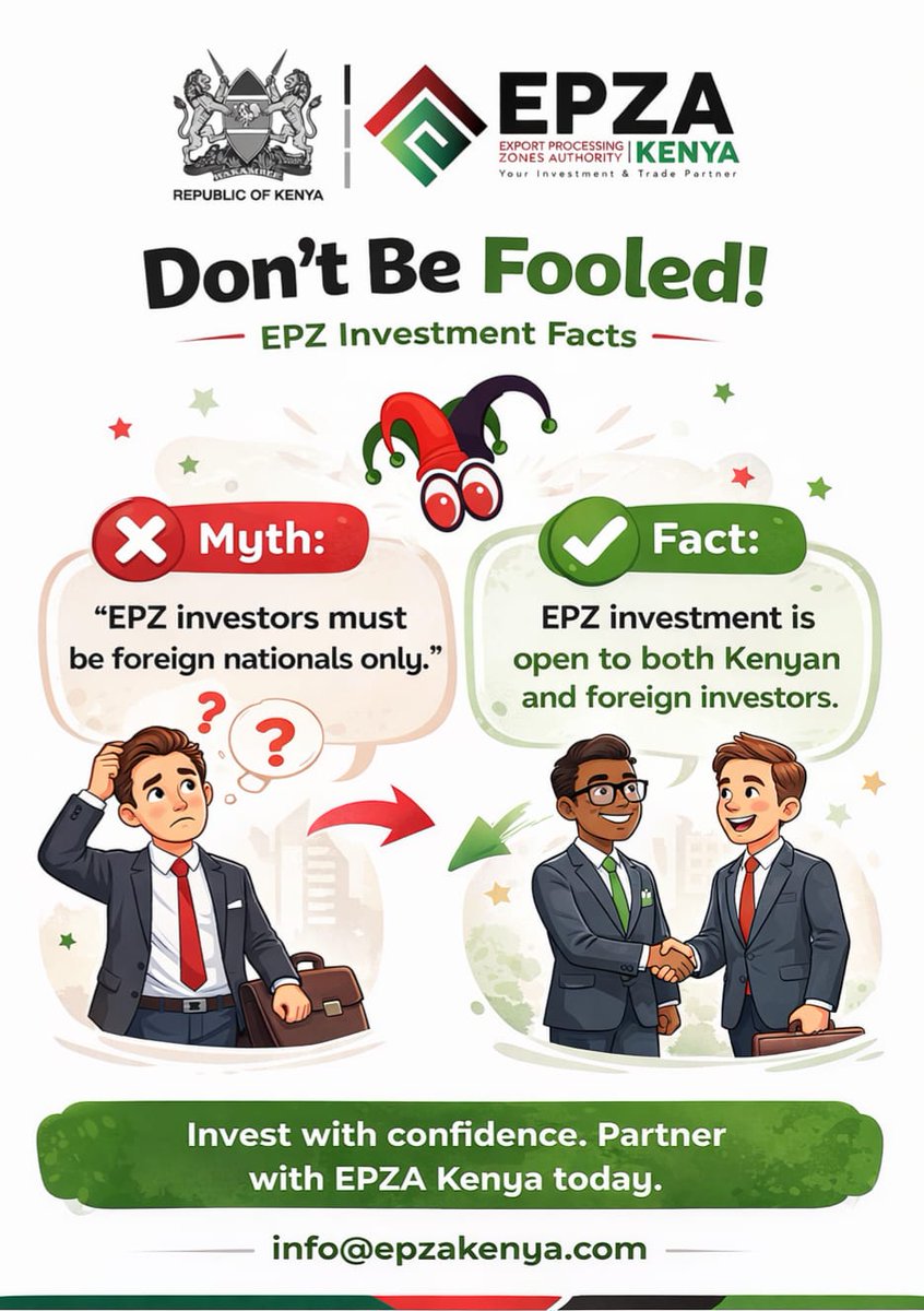 epzakenya's tweet photo. Your Trade and Investment Partner is committed to giving you accurate and reliable information on how to invest and join the EPZ Program in Kenya.
#Don’t be fooled this April 1st—while today is all about pranks and surprises, the facts still matter.
#TheEPZprograminKenya https://t.co/NZHTZ1xE7x