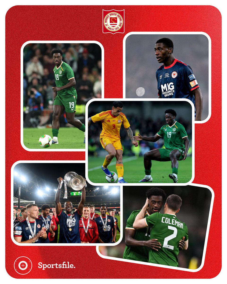 stpatsfc's tweet photo. Congratulations to former Saint James Abankwah on making his senior 🇮🇪 @IrelandFootball debut against North Macedonia 👏

A full circle moment for the Watford man (now 22) who played at Aviva Stadium for his country for the first time last night, five years after his previous appearance at Lansdowne Road, which was as a 17-year-old in St Patrick’s Athletic colours in our 2021 FAI Cup Final win ☘️🏆

Well done James & here’s to many more 

#StPatsFC 🔴⚪️

📸 @Inphosports & @sportsfile