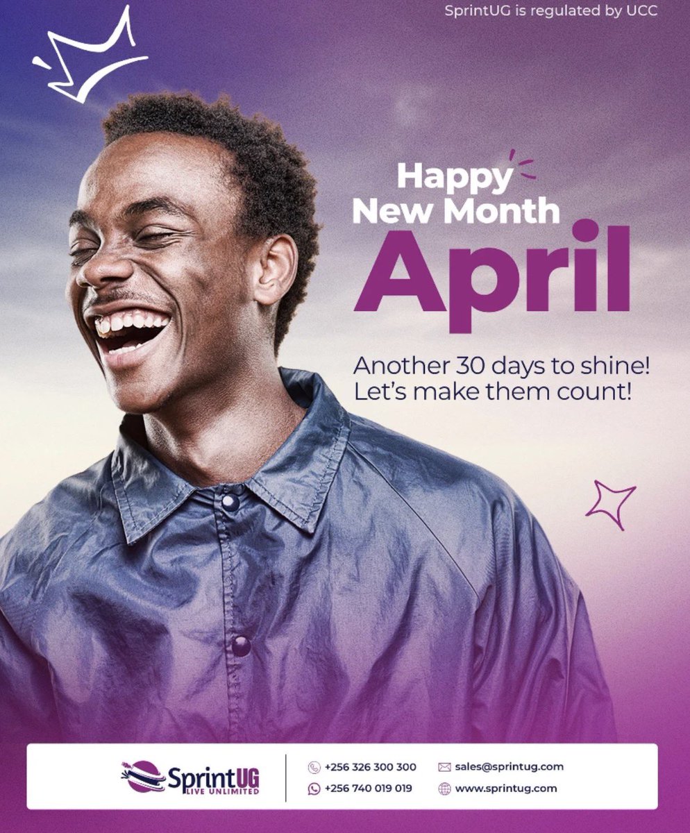 SprintUg's tweet image. Hello April! 🌸
30 fresh days to connect, grow, and achieve more
SprintUG has you covered every step of the way.

#HelloApril #SprintUG #UnlimitedInternet #StayConnected