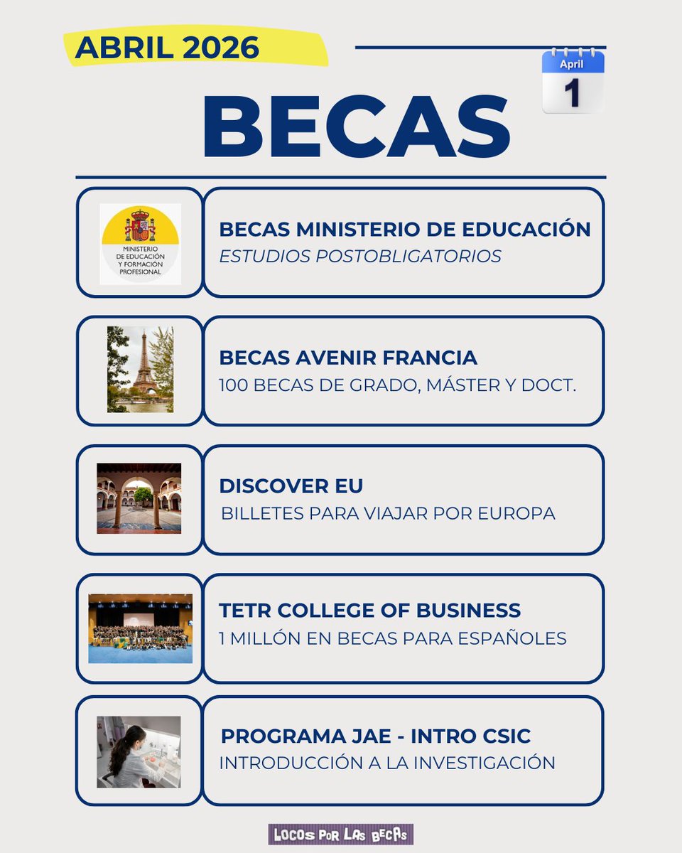 ¡Hola, abril! Y bienvenidas todas tus becas. 😊
+INFO:aprendemas.com/es/blog/becas/…