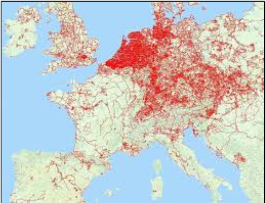 I was shocked to see this map showing all the Psychopaths in Europe.

I latter found I had missheard
these are in fact cycle paths.
