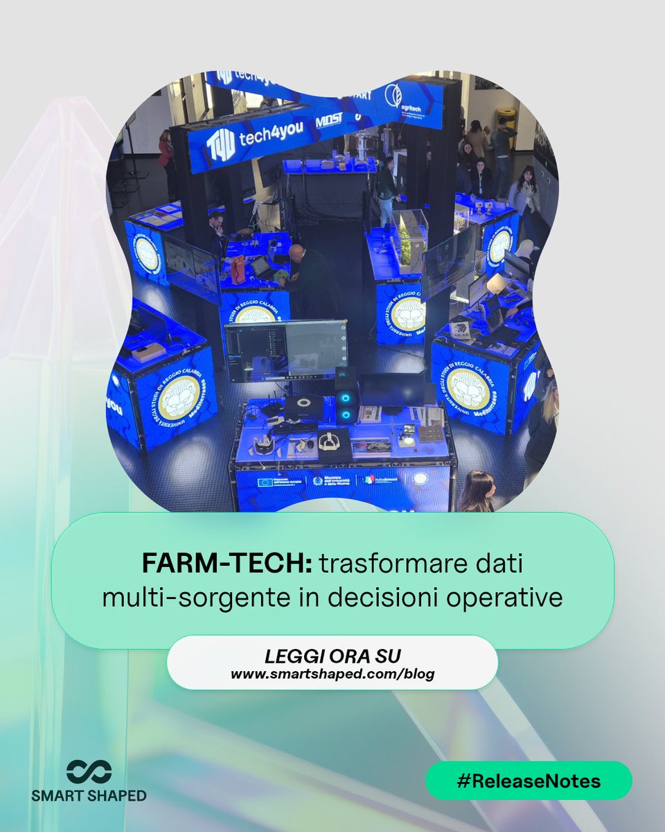 SmartShaped's tweet photo. 🔥 Questa settimana a Reggio Calabria si è concluso ufficialmente il percorso di #Tech4You dove abbiamo mostrato #FarmTech!

#Innovation #AgricolturaDiPrecisione #Research #TraceTechnology #FarmTech #OpenData #DecisionSupport #GIS #AI #MachineLearning #DataAnalysis #SDSS https://t.co/PHRyfhmb34