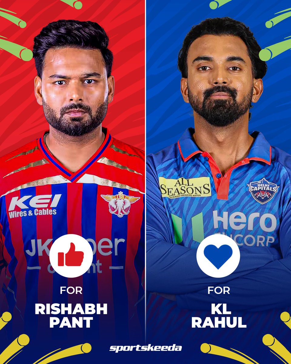 Sportskeeda's tweet image. Rishabh Pant vs KL Rahul — who will make a bigger impact in tonight’s IPL 2026 clash? 👀

#Pant #Rahul #LSGvDC #IPL2026