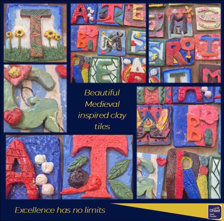 Chacecommunity's tweet photo. Beautiful Medieval inspired clay tiles.
Well done year 7s
#artatchace
#chacecommunityschool
#excellencehasnolimits https://t.co/BNIuohegVk