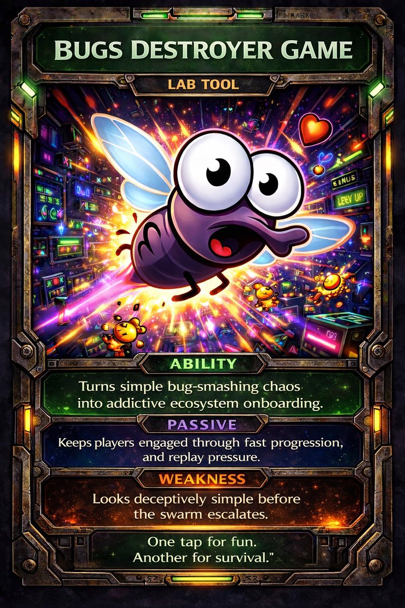 🧠🔒 Brainlock fun protocol…
PepuEcosystemCards.

One round.

Just one.

Now it’s 47 minutes later,
you’re still tapping like your life depends on it.

BUGS DESTROYER is not a game.
It’s a reflex.
Fun at first.
Then focus.
Then… survival.
Highly addictive!

DYOR… or tap again.