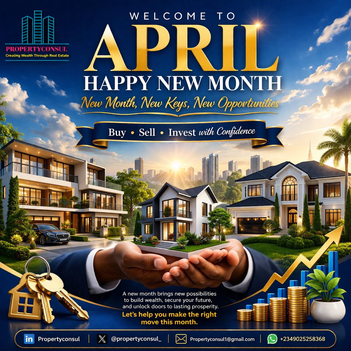 🏡WELCOME TO APRIL! HAPPY NEW MONTH, INVESTORS!  

New month, new money moves 💰🔑  

This is your reminder that the best time to secure property was yesterday, the next best time is NOW.  

April is another fresh opportunity to own verified land, secure your dream home, and