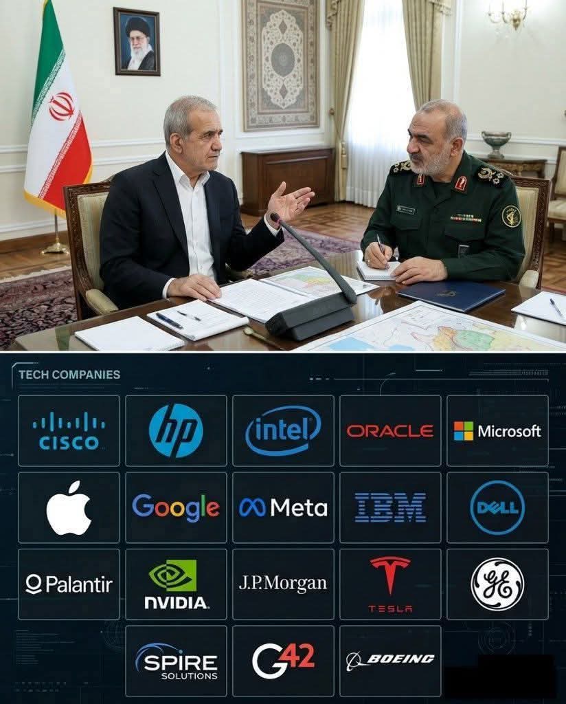 #SONDAKİKA: İran Devrim muhafızları #İranlı liderlerin öldürülmesi halinde, yarından itibaren Boeing, Tesla, Meta, Google ve Apple’ın da aralarında bulunduğu 15’ten fazla şirketin hedef alınacağını belirtti.

Sebebi de bunların #Mossad ile işbirliği içinde olmaları.