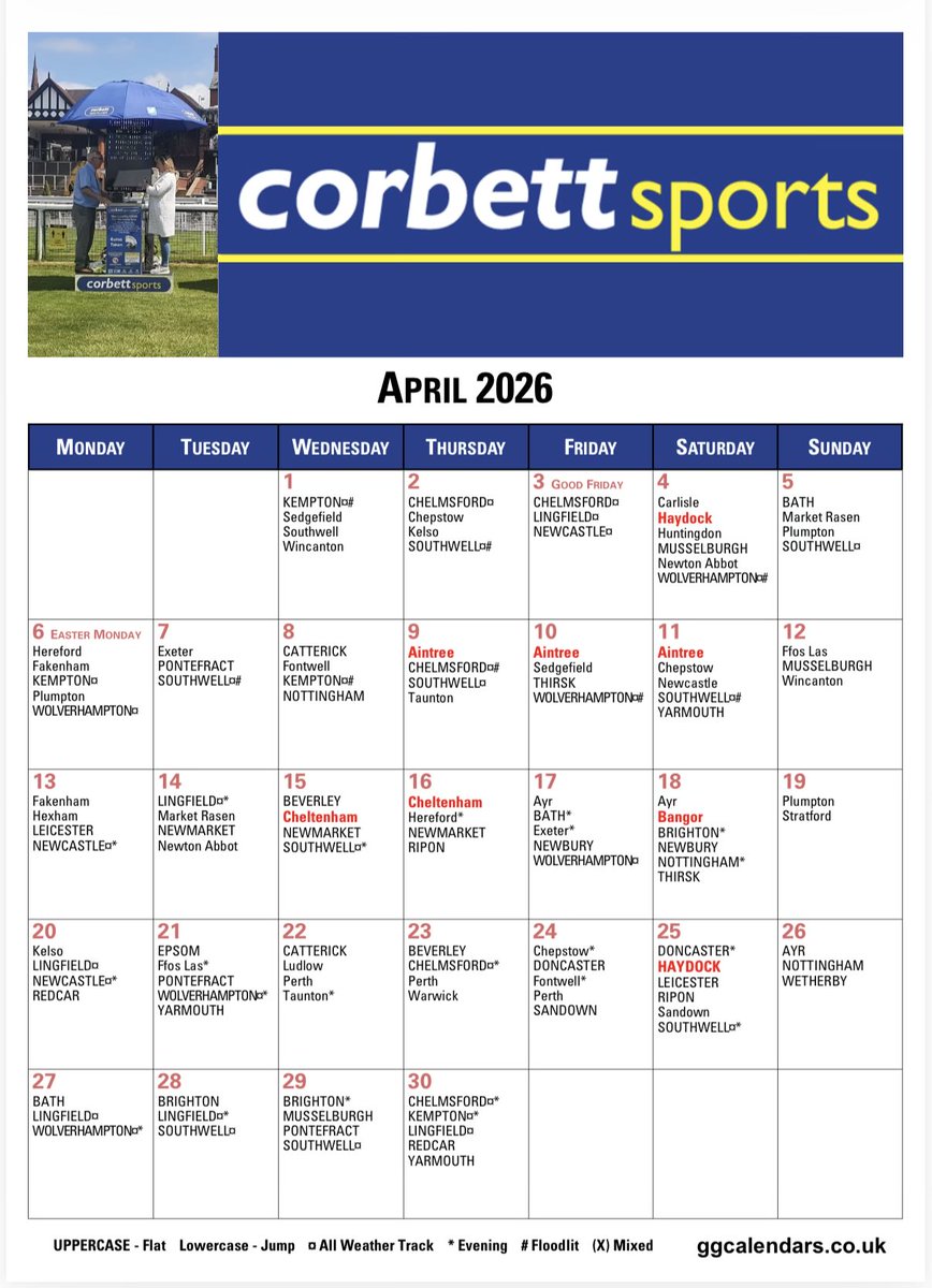 🏇🏇Racing Calendars 🗓📅 tweet media