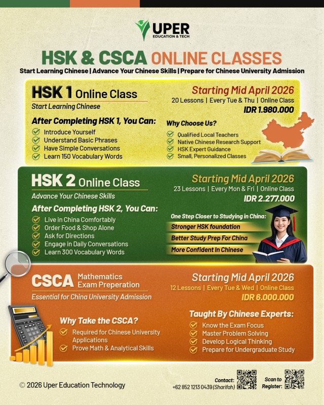 cheiiicky's tweet photo. @mmaiiwaa haloo open mandarin untuk mulai pertengahan april nihh, uper education bekerja sama dengan BLCU (pembuat HSK) jadi pastinya ga kaleng2☺️🇨🇳 https://t.co/1eAit3SDv3