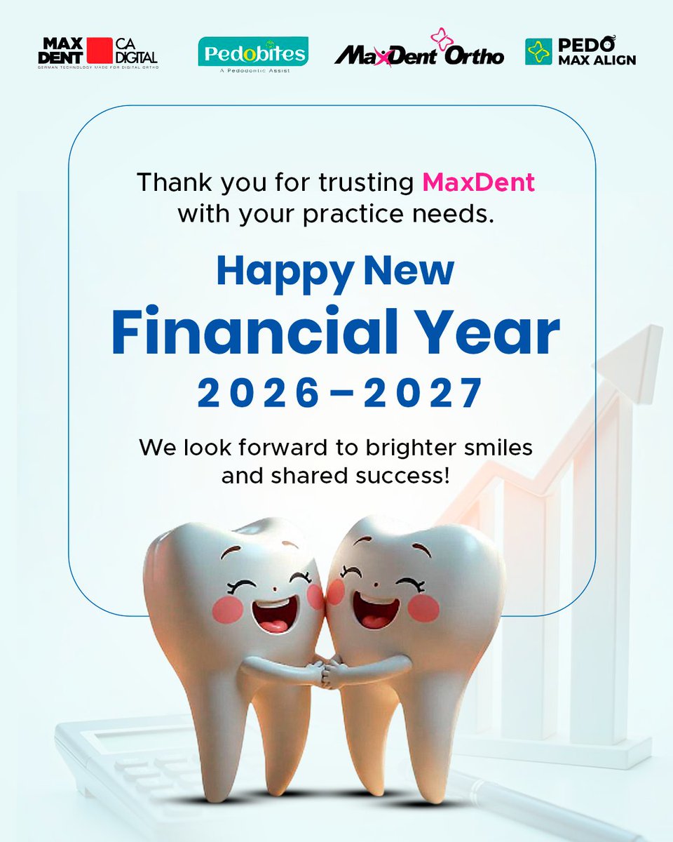 Smiles that grow stronger every year!😊
Thank you for trusting MaxDent. Here’s to a year filled with brighter smiles, better care, and shared success.
.
.
#MaxDentOrtho #DentalCare #NewFinancialYear #HealthySmiles #DentalInnovation