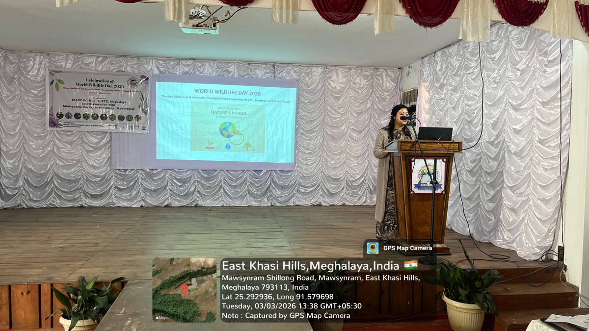 eiacpshillong's tweet photo. On March 3, 2026, in observance of World Wildlife Day 2026, the EIACP PC-Hub, hosted by the State Council of Science Technology and Environment (SCSTE) in collaboration with Mawsynram Area Border College, organized an awareness program featuring experts from Aroma Mission, MBMA. https://t.co/nAMKkX9QvY