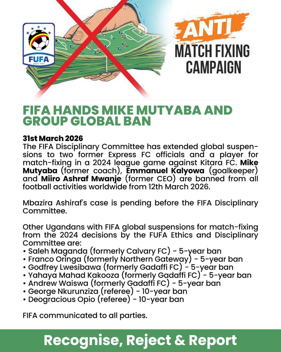 dmoloa26's tweet photo. remaining some few moles within our own dirtiest @OfficialFUFA  house including the president himself
the rest should watch out, @FUFABigLeague is now worse openly match fixed the clear examples are games of @OnduparakaFC1 vs @PBASC_Official and @OnduparakaFC1 vs @kataka https://t.co/J7lkP00Cxq